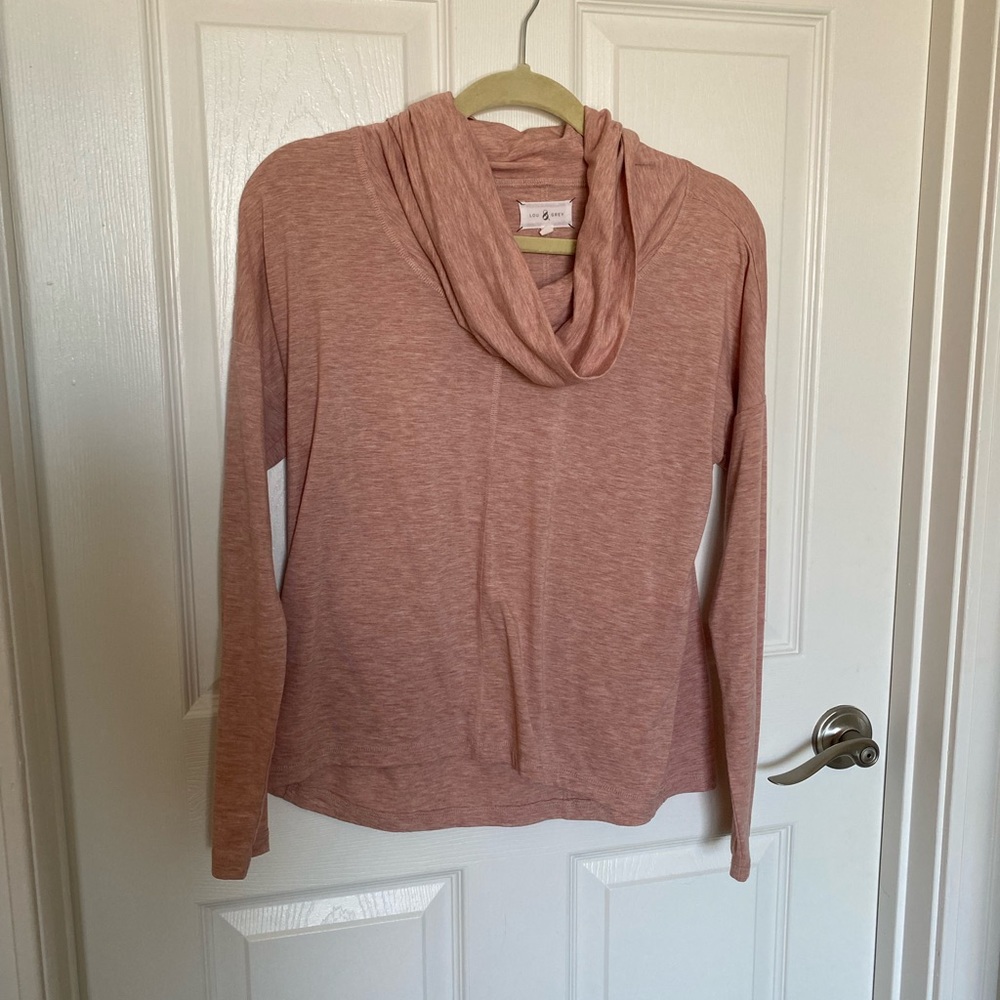 Pink Lou and Grey cowl neck long sleeve. Size small.